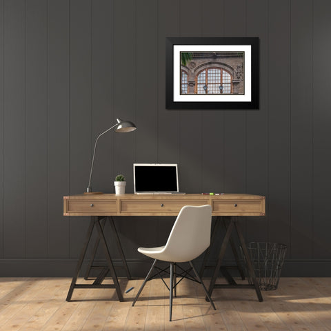 Canary Islands-La Palma Island-Santa Cruz de la Palma-building detail Calle ODaly street Black Modern Wood Framed Art Print with Double Matting by Bibikow, Walter