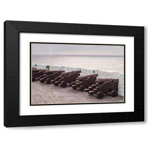 Canary Islands-La Palma Island-Santa Cruz de la Palma-Castillo de la Virgen Fortress Black Modern Wood Framed Art Print with Double Matting by Bibikow, Walter