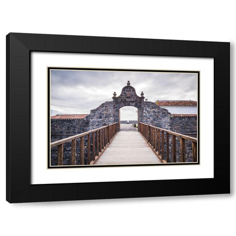 Canary Islands-La Palma Island-Santa Cruz de la Palma-Castillo de Santa Catalina Fortress Black Modern Wood Framed Art Print with Double Matting by Bibikow, Walter