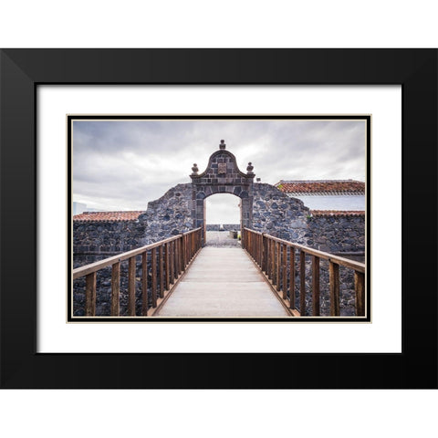 Canary Islands-La Palma Island-Santa Cruz de la Palma-Castillo de Santa Catalina Fortress Black Modern Wood Framed Art Print with Double Matting by Bibikow, Walter