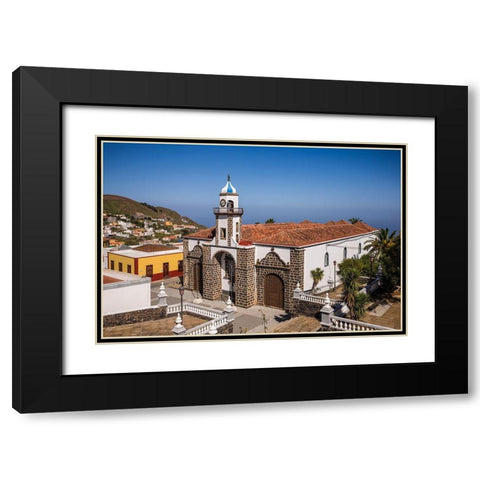 Canary Islands-El Hierro Island-Valverde-Iglesia de Nuestra Senora de la Concepcion church Black Modern Wood Framed Art Print with Double Matting by Bibikow, Walter