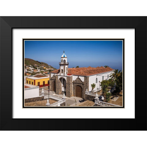 Canary Islands-El Hierro Island-Valverde-Iglesia de Nuestra Senora de la Concepcion church Black Modern Wood Framed Art Print with Double Matting by Bibikow, Walter