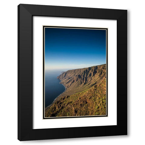 Canary Islands-El Hierro Island-Mirador de Isora-elevated view of the east coast Black Modern Wood Framed Art Print with Double Matting by Bibikow, Walter