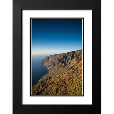 Canary Islands-El Hierro Island-Mirador de Isora-elevated view of the east coast Black Modern Wood Framed Art Print with Double Matting by Bibikow, Walter