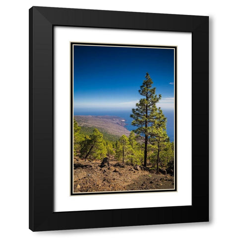 Canary Islands-El Hierro Island-Malpaso Mountain-elevation 1503 meters Black Modern Wood Framed Art Print with Double Matting by Bibikow, Walter