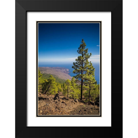 Canary Islands-El Hierro Island-Malpaso Mountain-elevation 1503 meters Black Modern Wood Framed Art Print with Double Matting by Bibikow, Walter