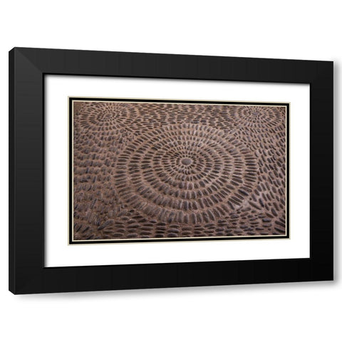 Canary Islands-Tenerife Island-Garachico-Iglesia de Santa Ana church-floor pattern Black Modern Wood Framed Art Print with Double Matting by Bibikow, Walter
