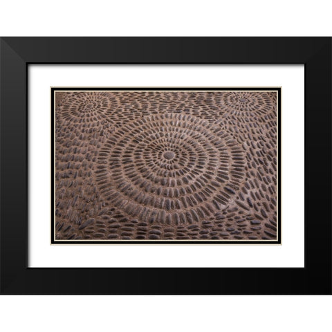 Canary Islands-Tenerife Island-Garachico-Iglesia de Santa Ana church-floor pattern Black Modern Wood Framed Art Print with Double Matting by Bibikow, Walter