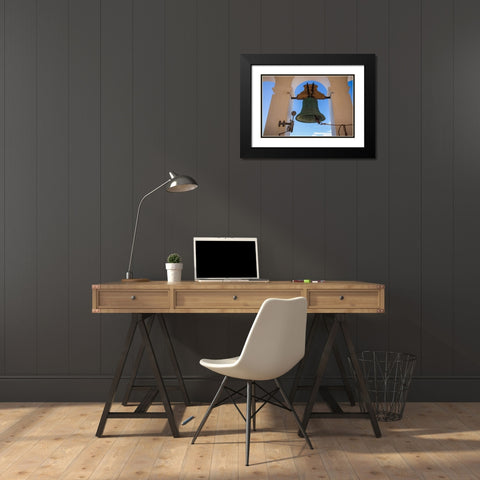 Canary Islands-Tenerife Island-Garachico-Iglesia de Santa Ana church-church bell Black Modern Wood Framed Art Print with Double Matting by Bibikow, Walter
