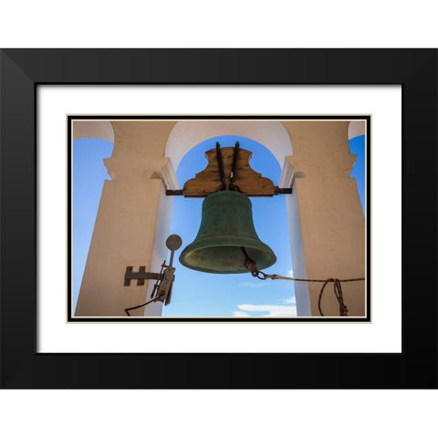 Canary Islands-Tenerife Island-Garachico-Iglesia de Santa Ana church-church bell Black Modern Wood Framed Art Print with Double Matting by Bibikow, Walter