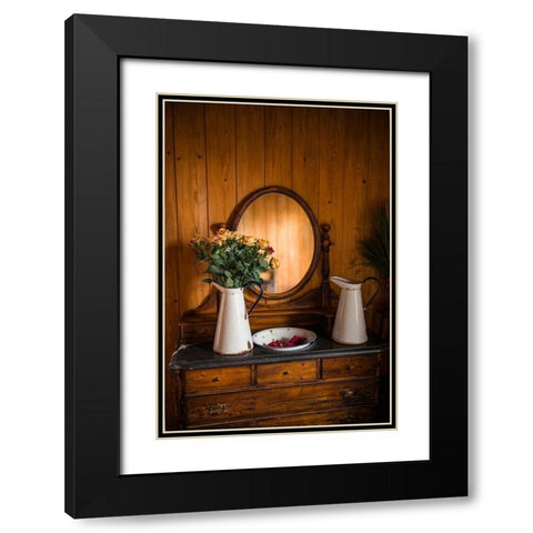 Canary Islands-Tenerife Island-La Orotava-dresser still life Black Modern Wood Framed Art Print with Double Matting by Bibikow, Walter