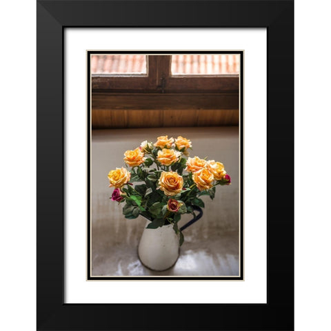 Canary Islands-Tenerife Island-La Orotava-bouquet of roses Black Modern Wood Framed Art Print with Double Matting by Bibikow, Walter