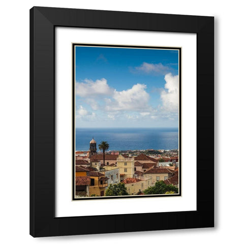 Canary Islands-Tenerife Island-La Orotava-elevated town view Black Modern Wood Framed Art Print with Double Matting by Bibikow, Walter