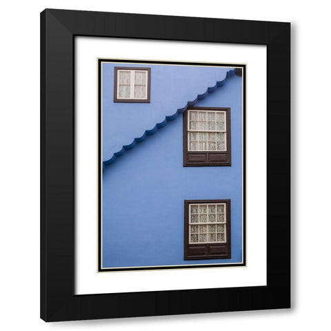 Canary Islands-Tenerife Island-San Cristobal de La Laguna-blue building detail Black Modern Wood Framed Art Print with Double Matting by Bibikow, Walter