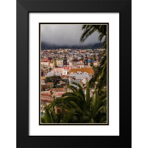 Canary Islands-Tenerife Island-San Cristobal de La Laguna-elevated view of the historical center Black Modern Wood Framed Art Print with Double Matting by Bibikow, Walter