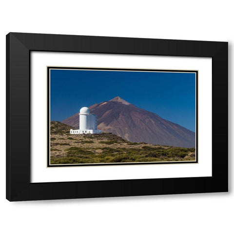 Canary Islands-Tenerife Island-El Teide Mountain-Observatorio del Teide-astronomical observatory Black Modern Wood Framed Art Print with Double Matting by Bibikow, Walter