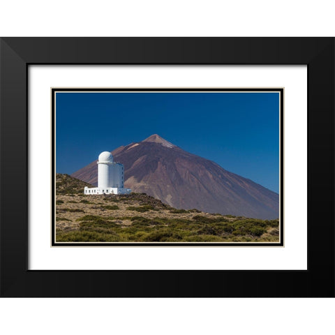 Canary Islands-Tenerife Island-El Teide Mountain-Observatorio del Teide-astronomical observatory Black Modern Wood Framed Art Print with Double Matting by Bibikow, Walter