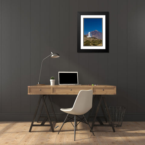 Canary Islands-Tenerife Island-El Teide Mountain-Observatorio del Teide-astronomical observatory Black Modern Wood Framed Art Print with Double Matting by Bibikow, Walter