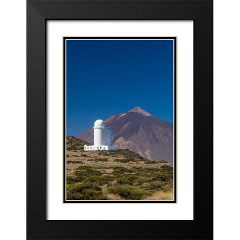 Canary Islands-Tenerife Island-El Teide Mountain-Observatorio del Teide-astronomical observatory Black Modern Wood Framed Art Print with Double Matting by Bibikow, Walter