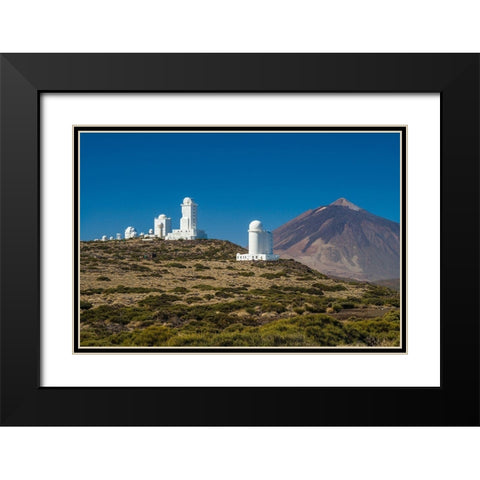 Canary Islands-Tenerife Island-El Teide Mountain-Observatorio del Teide-astronomical observatory Black Modern Wood Framed Art Print with Double Matting by Bibikow, Walter