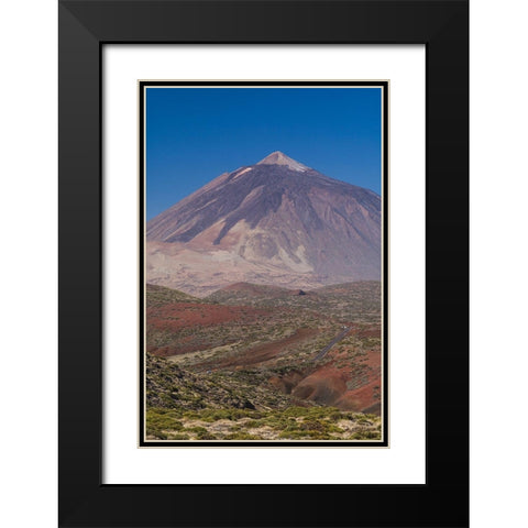 Canary Islands-Tenerife Island-El Teide Mountain-elevated view of Spains highest mountain Black Modern Wood Framed Art Print with Double Matting by Bibikow, Walter