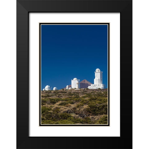 Canary Islands-Tenerife Island-El Teide Mountain-Observatorio del Teide-astronomical observatory Black Modern Wood Framed Art Print with Double Matting by Bibikow, Walter