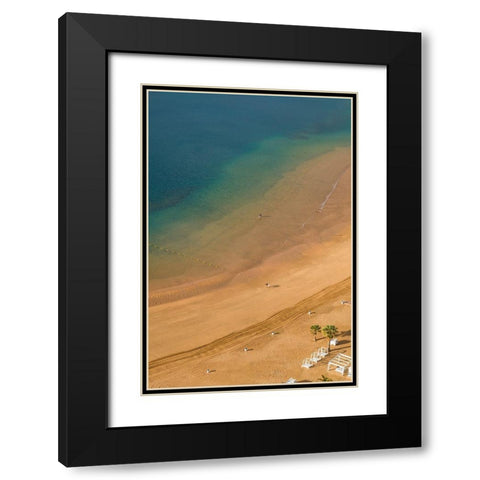 Canary Islands-Tenerife Island-San Andres-elevated view of San Andres Beach Black Modern Wood Framed Art Print with Double Matting by Bibikow, Walter