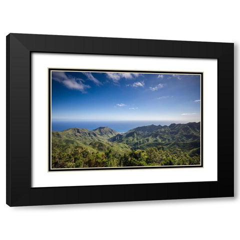 Canary Islands-Tenerife Island-northeast-La Cumbrilla-view of the Anaga Mountains Black Modern Wood Framed Art Print with Double Matting by Bibikow, Walter