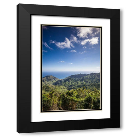 Canary Islands-Tenerife Island-northeast-La Cumbrilla-view of the Anaga Mountains Black Modern Wood Framed Art Print with Double Matting by Bibikow, Walter