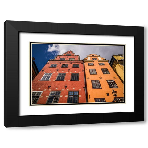 Sweden-Stockholm-Gamla Stan-Old Town-buildings of the Stortorget Square Black Modern Wood Framed Art Print with Double Matting by Bibikow, Walter