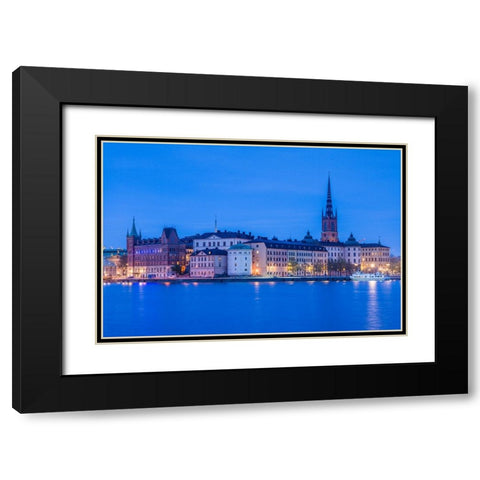 Sweden-Stockholm at dusk Black Modern Wood Framed Art Print with Double Matting by Bibikow, Walter