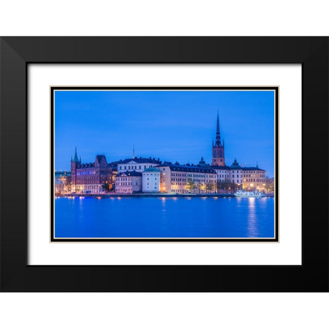 Sweden-Stockholm at dusk Black Modern Wood Framed Art Print with Double Matting by Bibikow, Walter