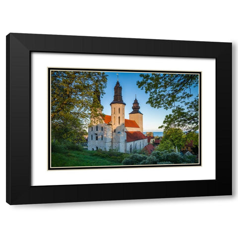 Sweden-Gotland Island-Visby-Visby Cathedral-12th century-exterior Black Modern Wood Framed Art Print with Double Matting by Bibikow, Walter
