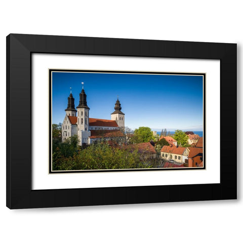 Sweden-Gotland Island-Visby-Visby Cathedral-12th century-exterior Black Modern Wood Framed Art Print with Double Matting by Bibikow, Walter