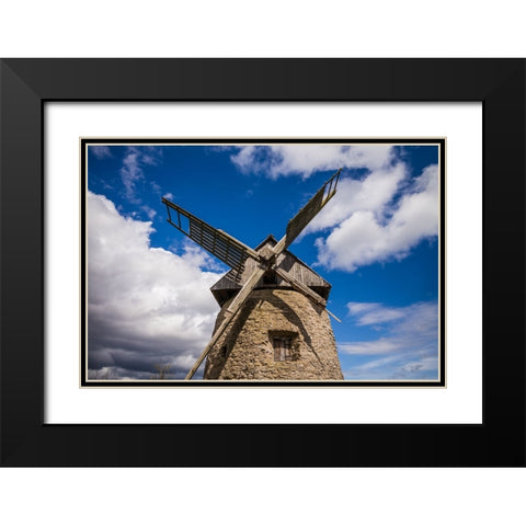 Sweden-Gotland Island-Botvatte-old windmill Black Modern Wood Framed Art Print with Double Matting by Bibikow, Walter