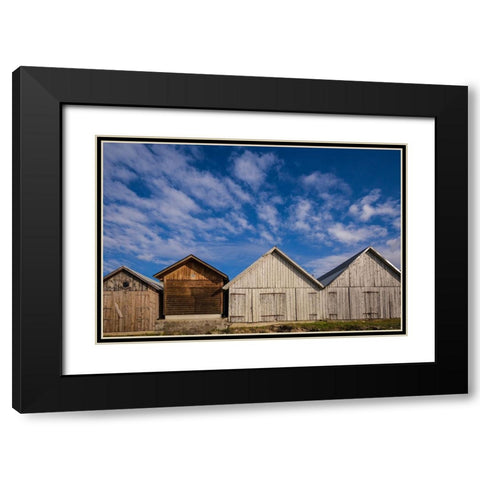 Sweden-Gotland Island-Djupvik-fishing shacks Black Modern Wood Framed Art Print with Double Matting by Bibikow, Walter