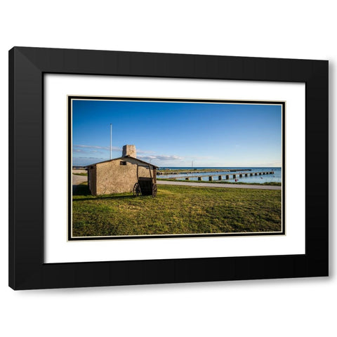 Sweden-Gotland Island-Gnisvard-fishing shack Black Modern Wood Framed Art Print with Double Matting by Bibikow, Walter
