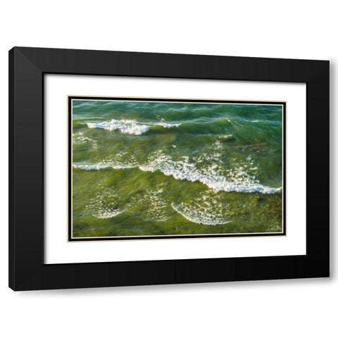 Sweden-Gotland Island-Hogklint-high angle view of the sea from western cliffs Black Modern Wood Framed Art Print with Double Matting by Bibikow, Walter