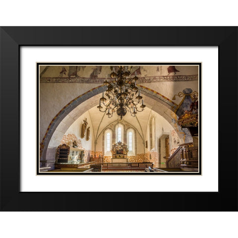 Sweden-Gotland Island-Bro-Bro church-interior Black Modern Wood Framed Art Print with Double Matting by Bibikow, Walter