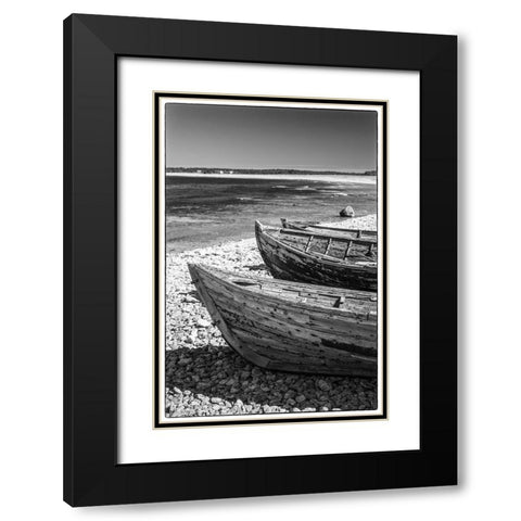 Sweden-Faro Island-Kursviken-coastal farmers fishing boats Black Modern Wood Framed Art Print with Double Matting by Bibikow, Walter