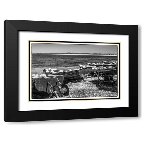 Sweden-Faro Island-Kursviken-coastal farmers fishing boats Black Modern Wood Framed Art Print with Double Matting by Bibikow, Walter