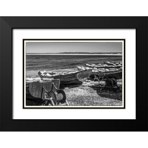 Sweden-Faro Island-Kursviken-coastal farmers fishing boats Black Modern Wood Framed Art Print with Double Matting by Bibikow, Walter