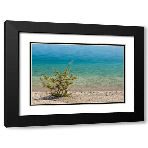 Sweden-Gotland Island-Labro-Bla Lagunen-Blue Lagoon-natural swimming area in former chalk quarry wi Black Modern Wood Framed Art Print with Double Matting by Bibikow, Walter