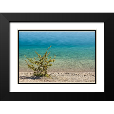 Sweden-Gotland Island-Labro-Bla Lagunen-Blue Lagoon-natural swimming area in former chalk quarry wi Black Modern Wood Framed Art Print with Double Matting by Bibikow, Walter