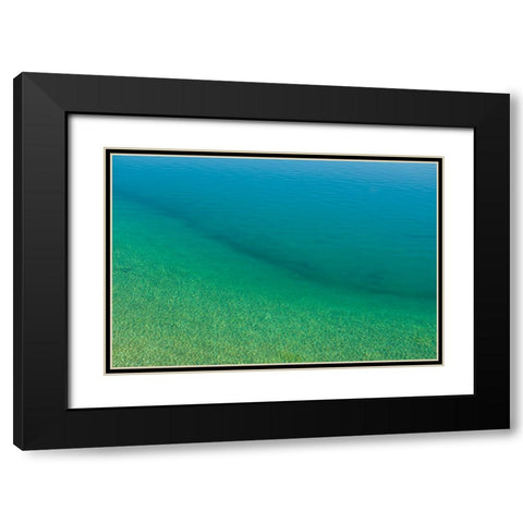 Sweden-Gotland Island-Labro-Bla Lagunen-Blue Lagoon-natural swimming area in former chalk quarry wi Black Modern Wood Framed Art Print with Double Matting by Bibikow, Walter