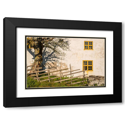 Sweden-Gotland Island-Fleringe-exterior farm Black Modern Wood Framed Art Print with Double Matting by Bibikow, Walter