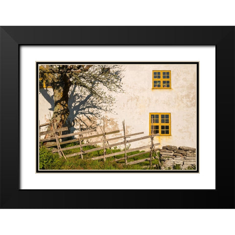 Sweden-Gotland Island-Fleringe-exterior farm Black Modern Wood Framed Art Print with Double Matting by Bibikow, Walter