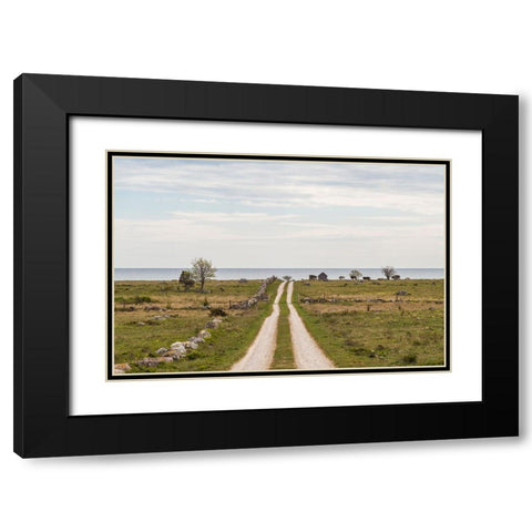 Sweden-Gotland Island-Sundre-country road-southern Gotland Black Modern Wood Framed Art Print with Double Matting by Bibikow, Walter