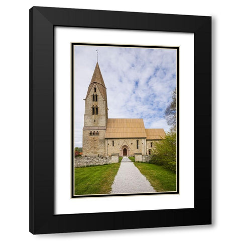 Sweden-Gotland Island-Oja-Oja church-exterior Black Modern Wood Framed Art Print with Double Matting by Bibikow, Walter