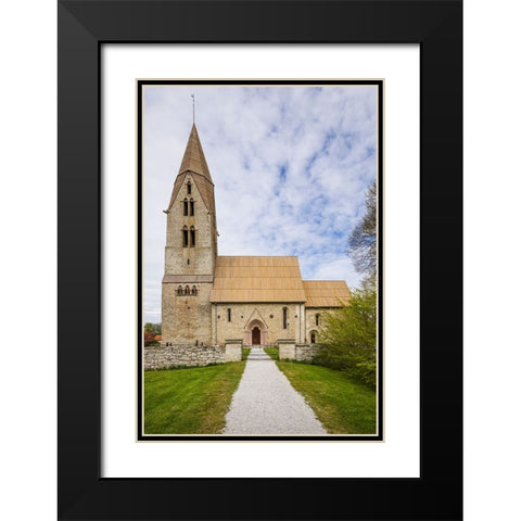 Sweden-Gotland Island-Oja-Oja church-exterior Black Modern Wood Framed Art Print with Double Matting by Bibikow, Walter